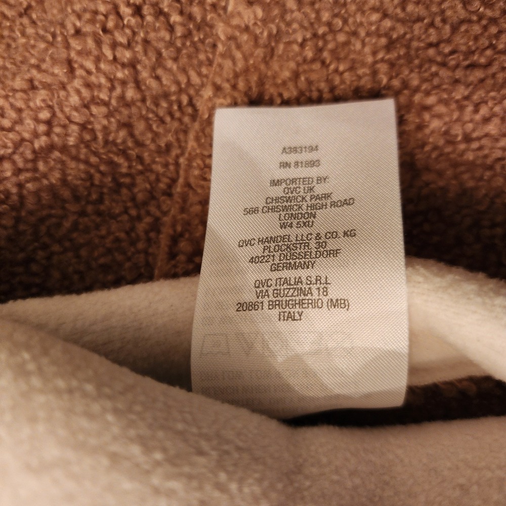 Susan Graver‎ Reversible Coat M Cream Tan Teddy Sherpa Jacket Cozy Quiet Luxury - Picture 8 of 11